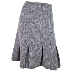 Brooks Brothers Womens Skirt Pleated Zip Lined Textured Flare Grey Size 14